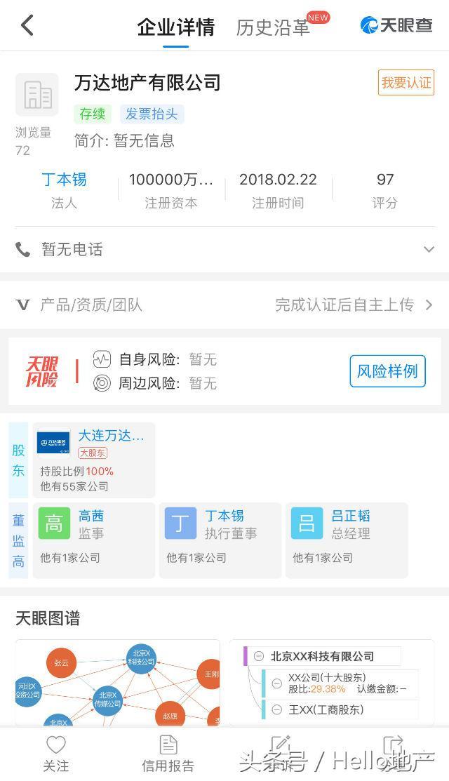 王健林的另一半，万达地产公司“秘密”注册成立