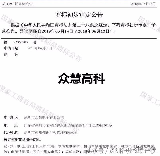 热烈庆贺我司客户1590、1591两期商标初审通过的通知