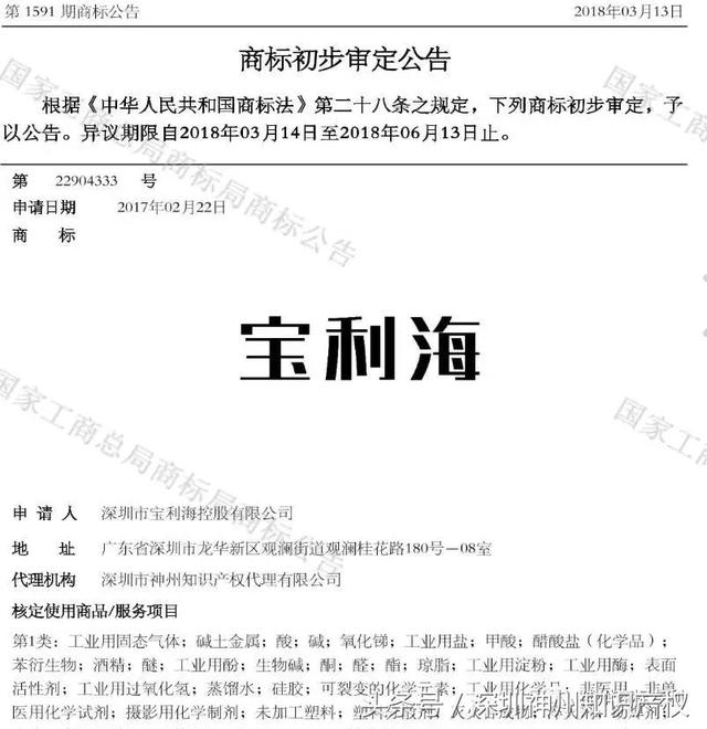 热烈庆贺我司客户1590、1591两期商标初审通过的通知